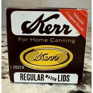 Kerr Canning Jar Regular Mason Lids Vintage 1 Dozen, New, Unopened Box